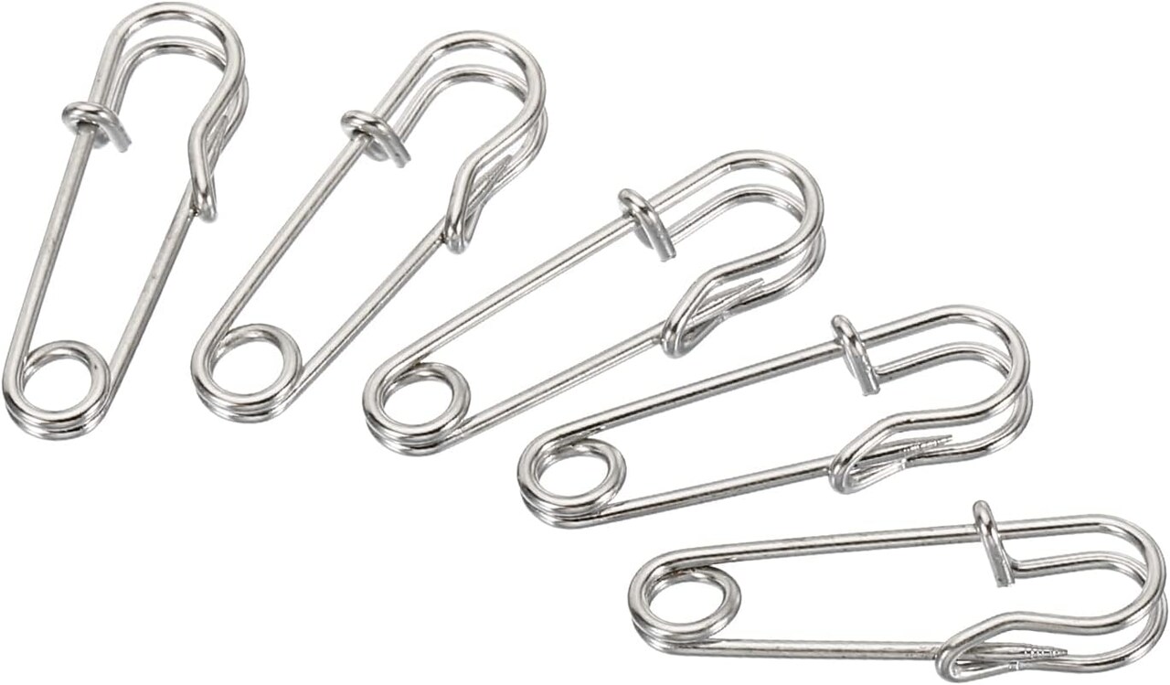 Safety Pins 1.06 Inch Large Metal Sewing Pins for Blankets Skirts Crafts Brooch Making Silver Tone 20Pcs